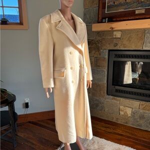 Pendleton Cream Double-Breasted Long Coat